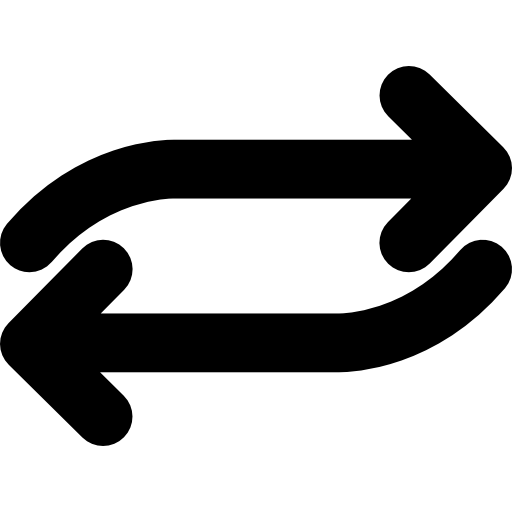 Two arrows pointing opposite sides